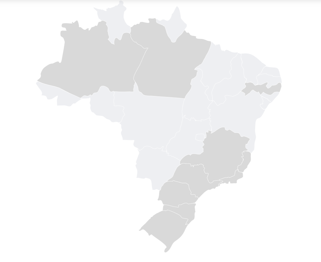 Mapa do Brasil representando a cobertura nacional da VIX Transportes